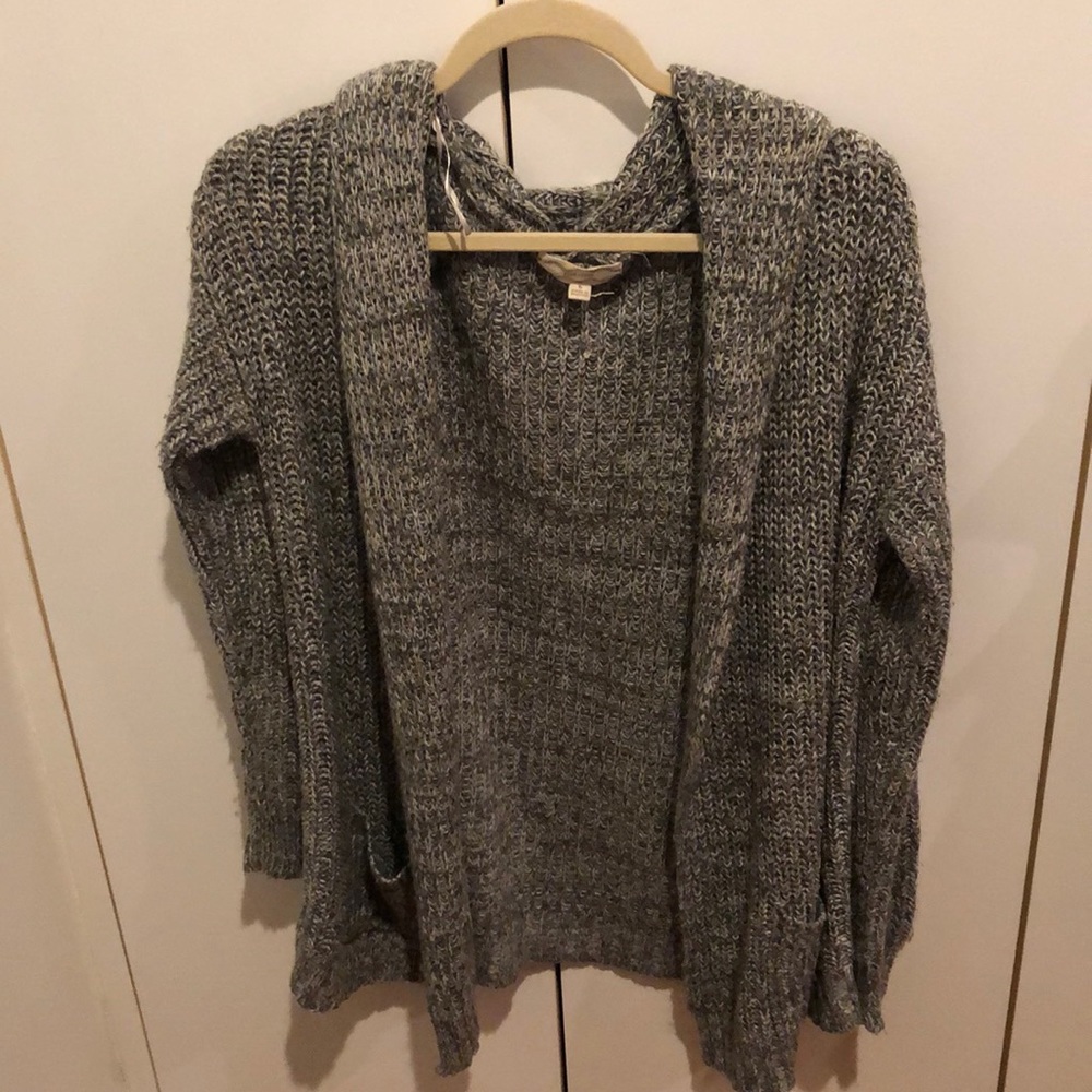 Pink Rose Grey Loose Fit Cardigan
